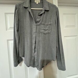 Cloth & Stone Light Gray Collared Shirt
